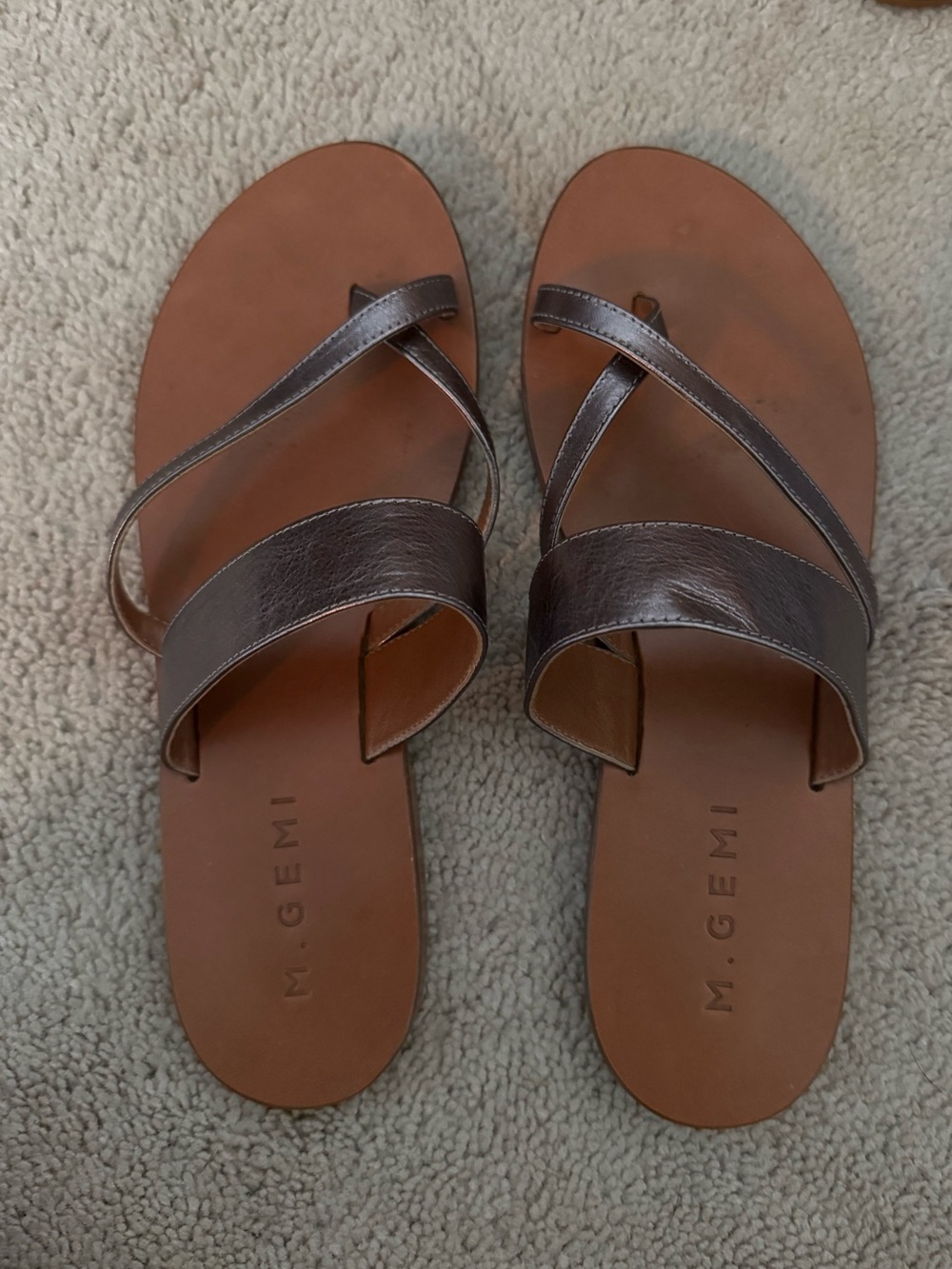 M. Gemi - The Medio - Pewter Metalic Leather Sandals